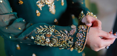 Aabroo – Green Gharara Set (3-Piece)