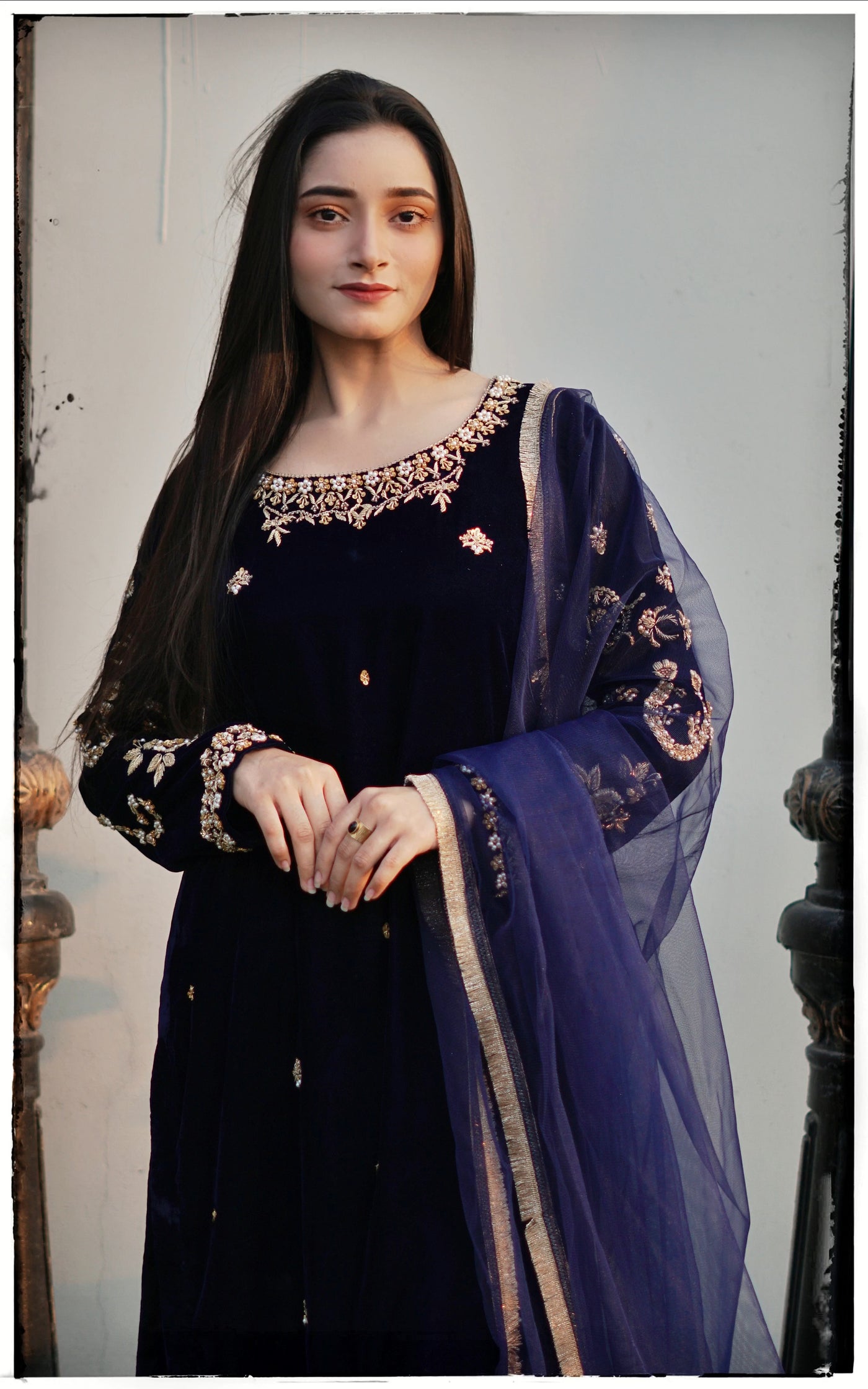 Rich Navy Blue Velvet 3-Piece Suit