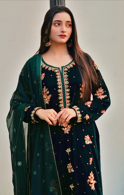 Rich Green Velvet 3-Piece Suit