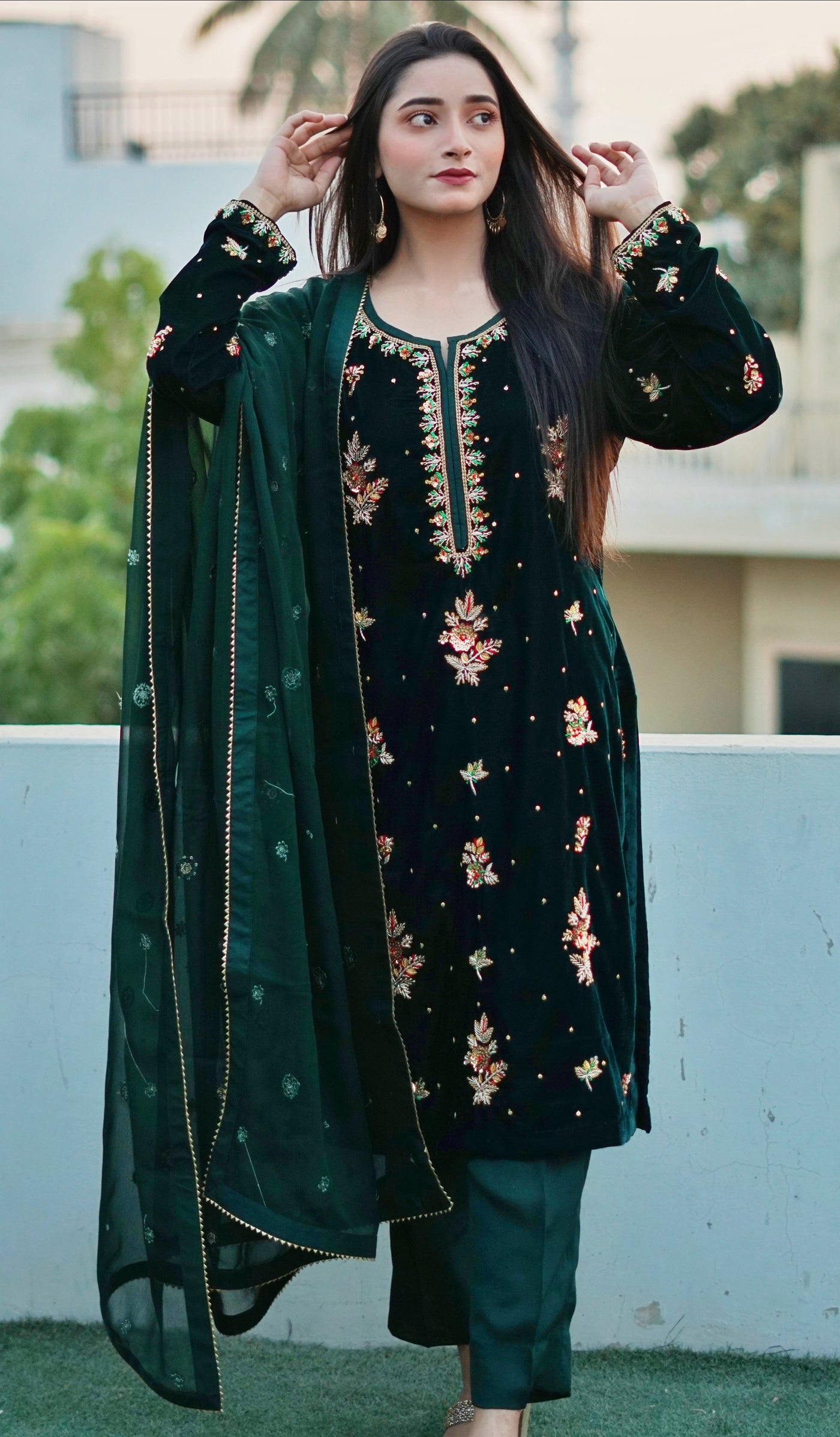Rich Green Velvet 3-Piece Suit